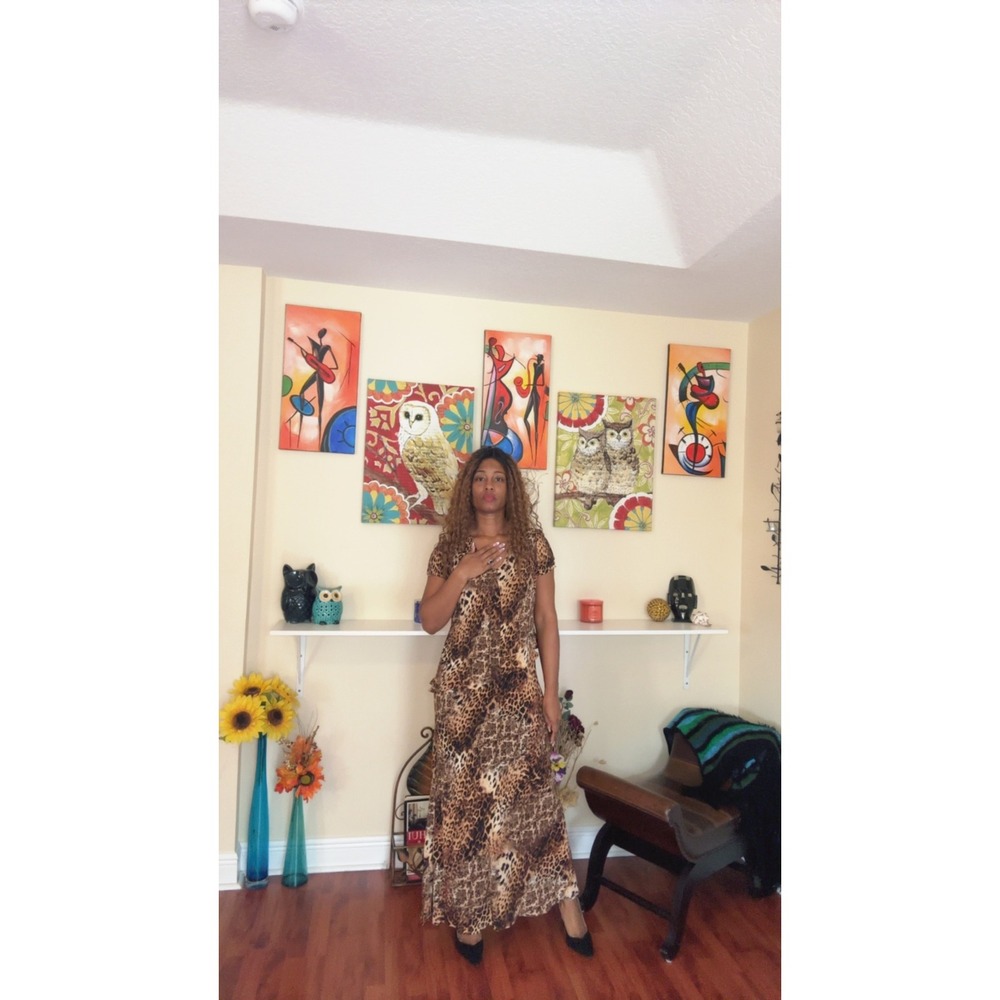 Y2K Leopard Animal Print Maxi Dress by Positive Attitude